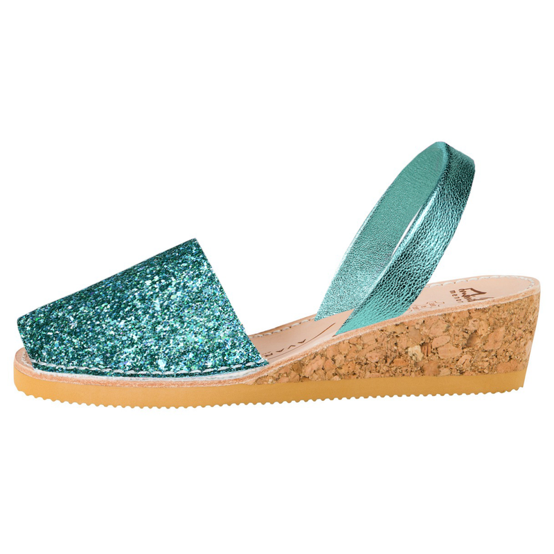 Turquoise Glitter Wedge